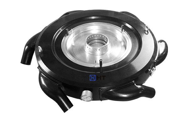 Spiral low-pressure double-outlet air ring with gauge